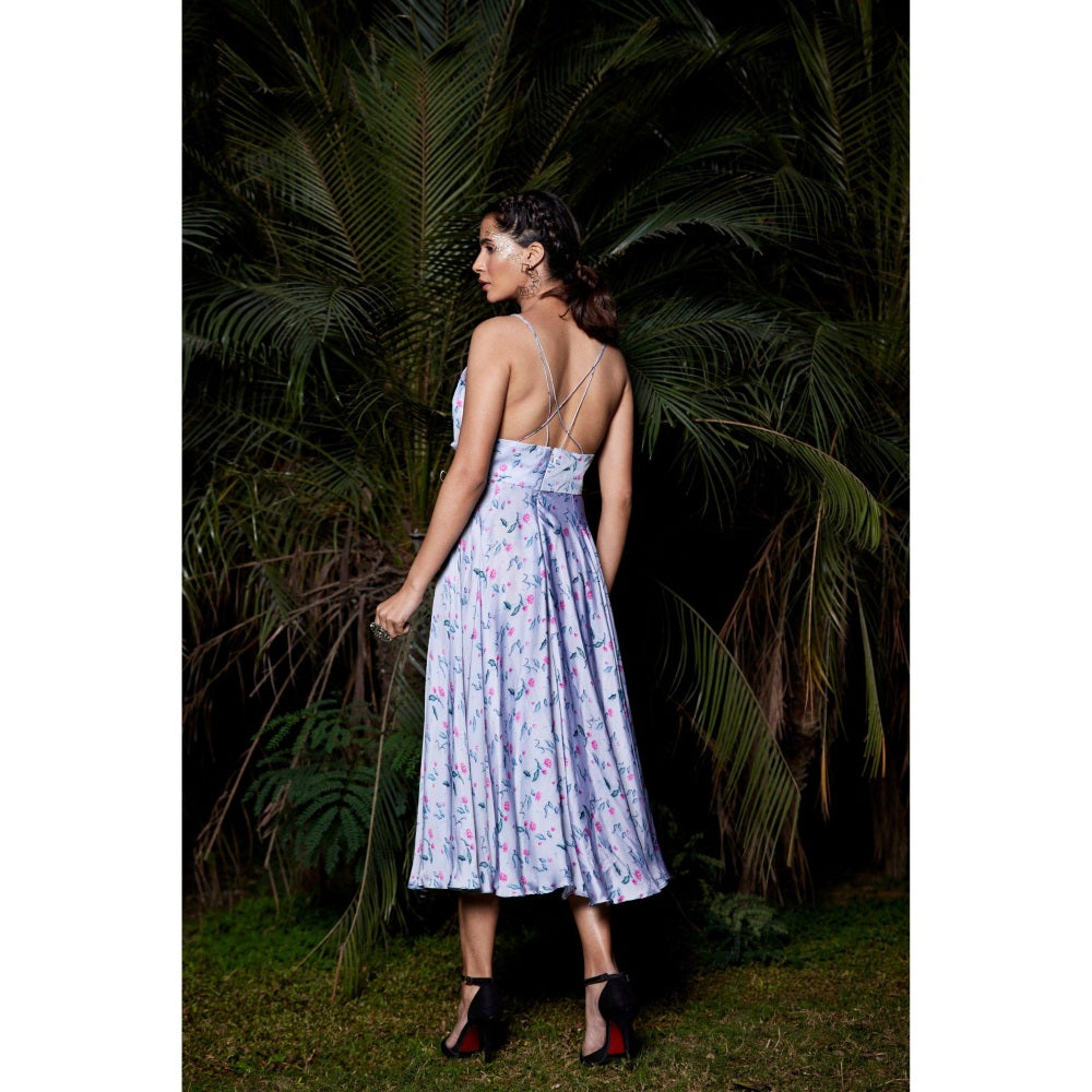 Tarini Vij Tiffany Blue Midi Dress