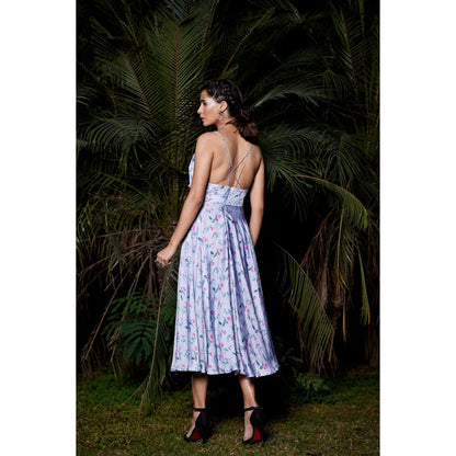 Tarini Vij Tiffany Blue Midi Dress