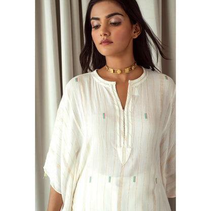 Taro India White Brave Wings She Flies Kaftan