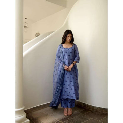 Taro india Icy Marine Kurta with Pant and Dupatta (Set of 3)