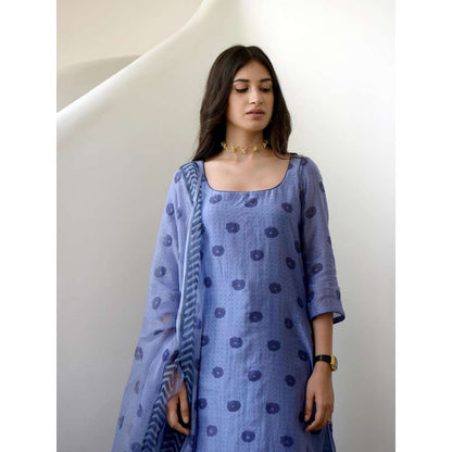 Taro india Icy Marine Kurta with Pant and Dupatta (Set of 3)