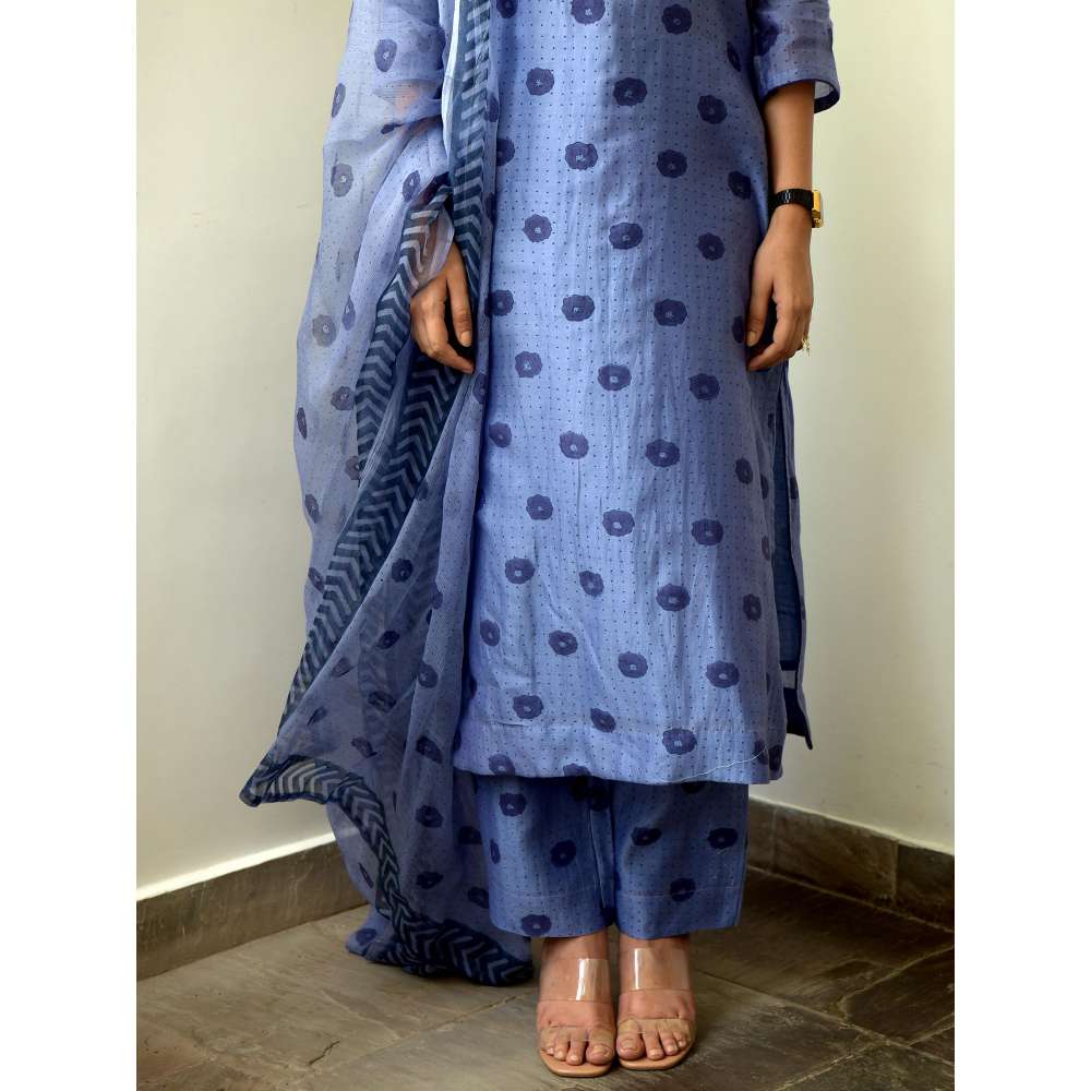 Taro india Icy Marine Kurta with Pant and Dupatta (Set of 3)