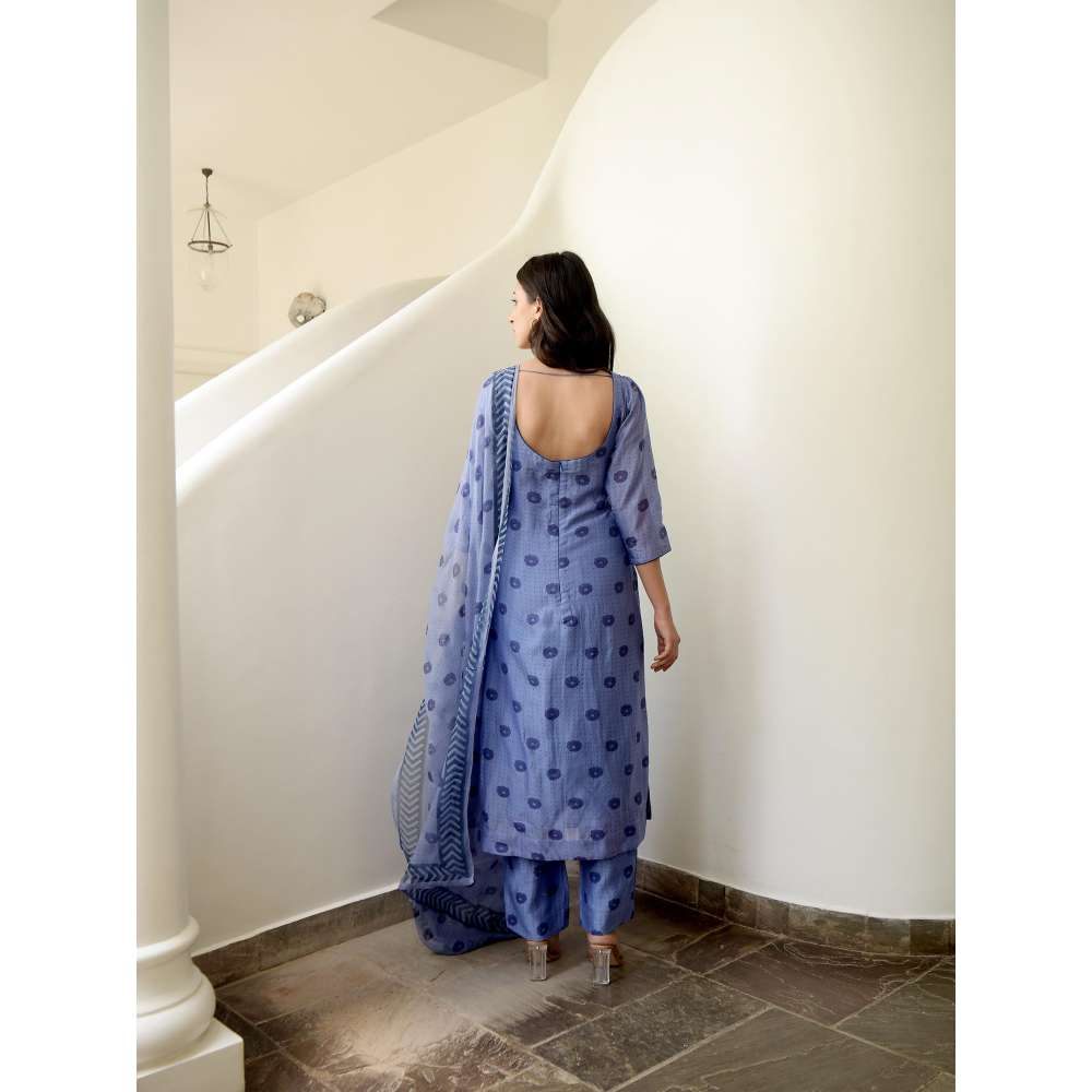 Taro india Icy Marine Kurta with Pant and Dupatta (Set of 3)