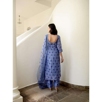 Taro india Icy Marine Kurta with Pant and Dupatta (Set of 3)