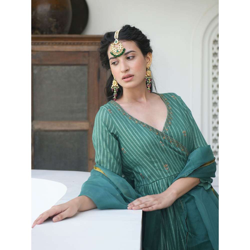 Taro india Golden Pine Kurta with Pant and Dupatta (Set of 3)