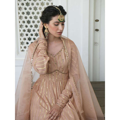 Taro india Beige Dream Kurta with Pant and Dupatta (Set of 3)