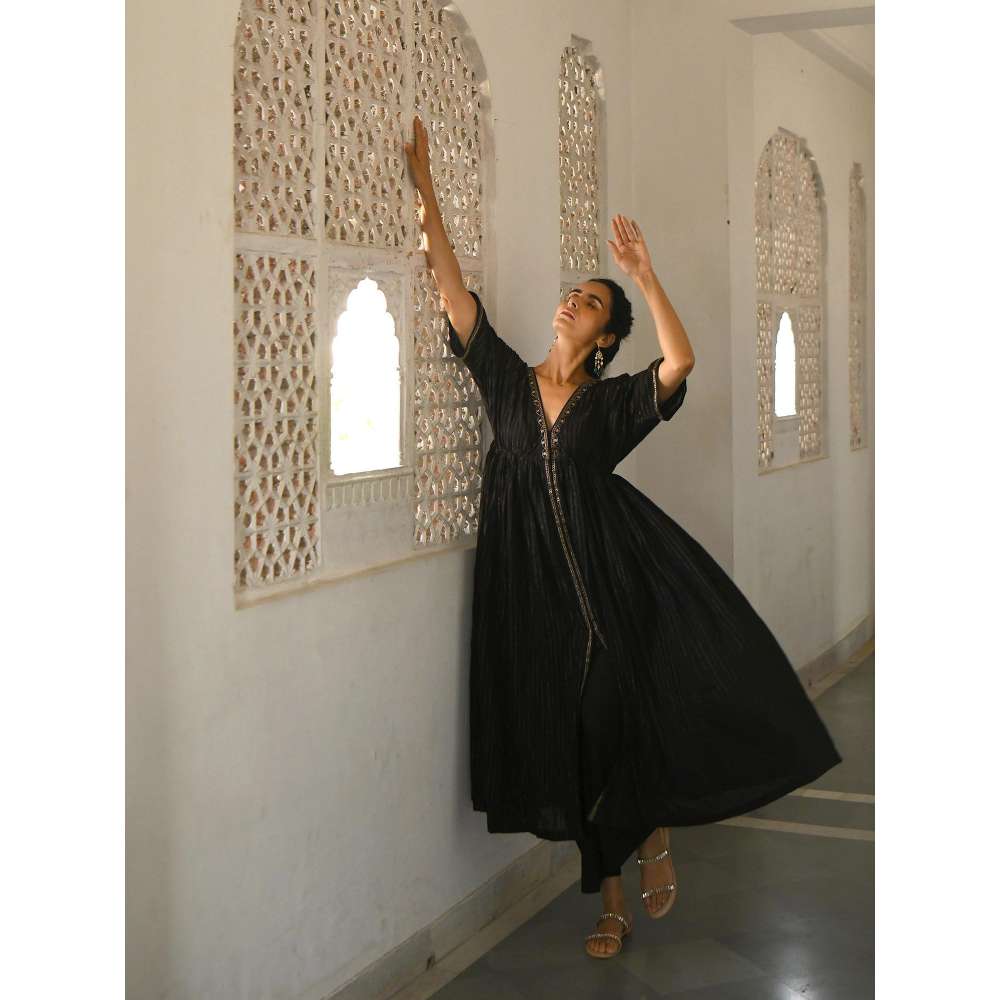 Taro india Cosmic Night Kaftan with Pant (Set of 2)