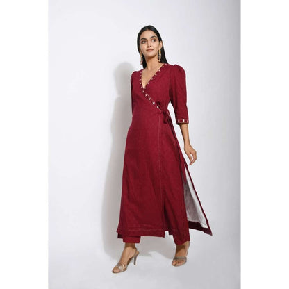Taro india Garnet Kurta and Pant with Dupatta (Set of 3)
