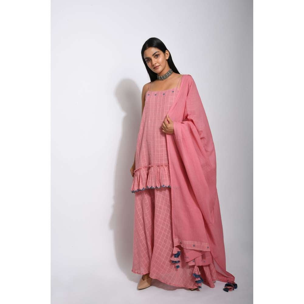 Taro india Flamingo Kurta with Palazzo and Dupatta (Set of 3)