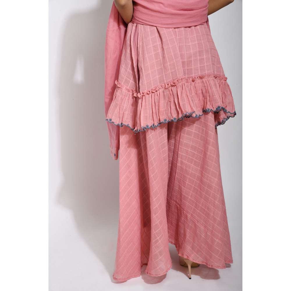 Taro india Flamingo Kurta with Palazzo and Dupatta (Set of 3)