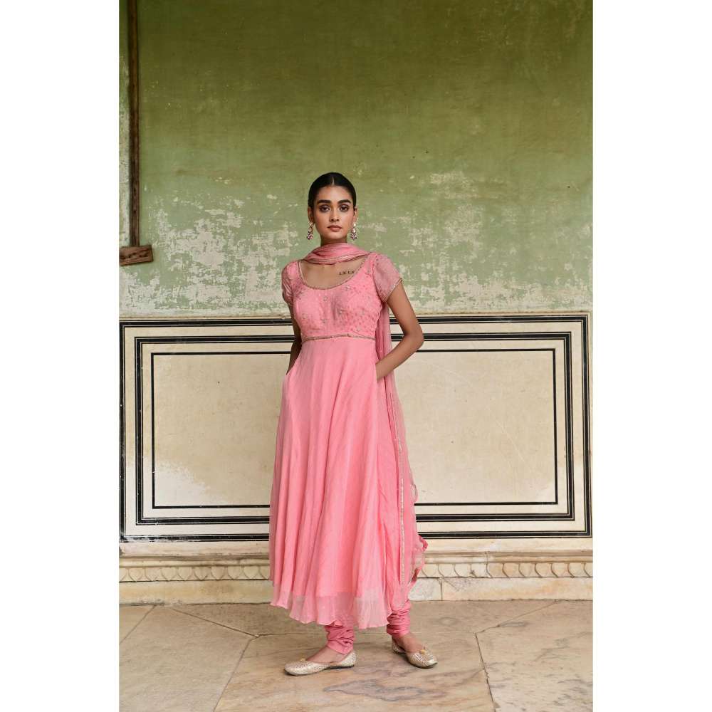 Taro India Gulbahar Kurta Rose Gold (Set of 3)