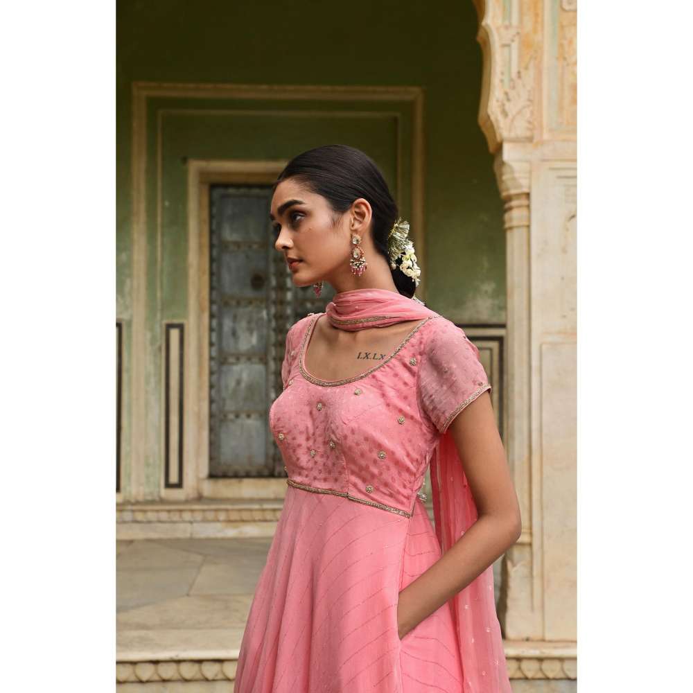 Taro India Gulbahar Kurta Rose Gold (Set of 3)