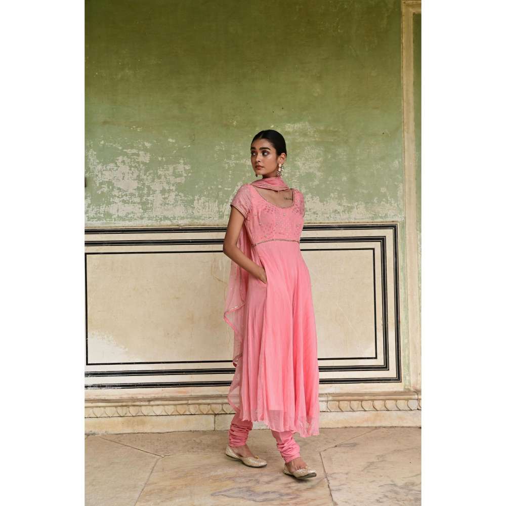 Taro India Gulbahar Kurta Rose Gold (Set of 3)