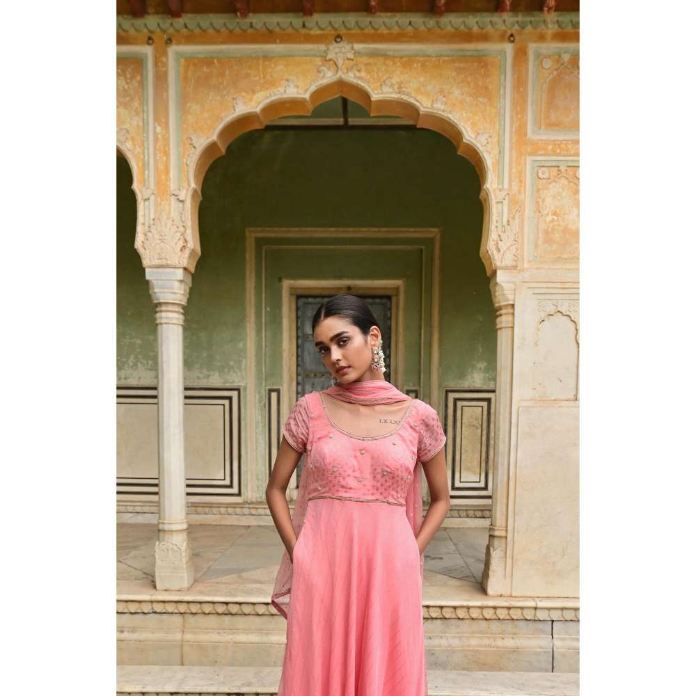 Taro India Gulbahar Kurta Rose Gold (Set of 3)