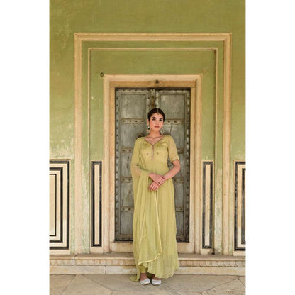 Taro India Sada Bahar Kurta Green (Set of 3)