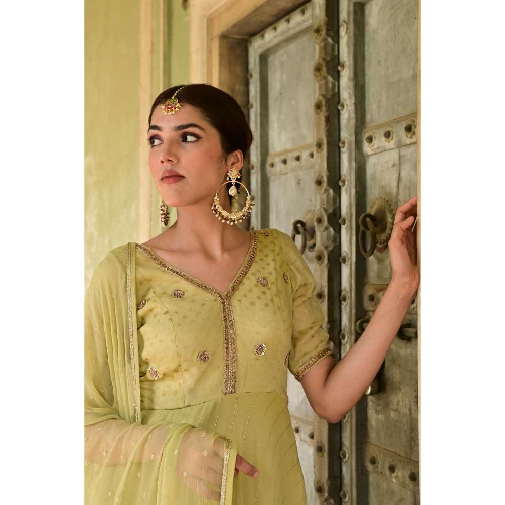 Taro India Sada Bahar Kurta Green (Set of 3)