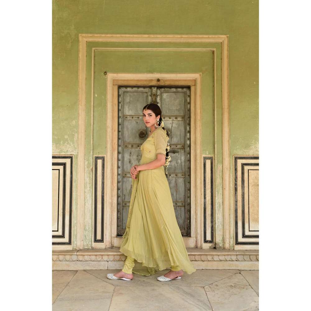 Taro India Sada Bahar Kurta Green (Set of 3)