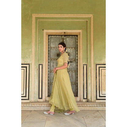Taro India Sada Bahar Kurta Green (Set of 3)