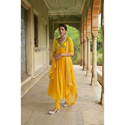 Taro India Kaner Kurta Mustard (Set of 3)