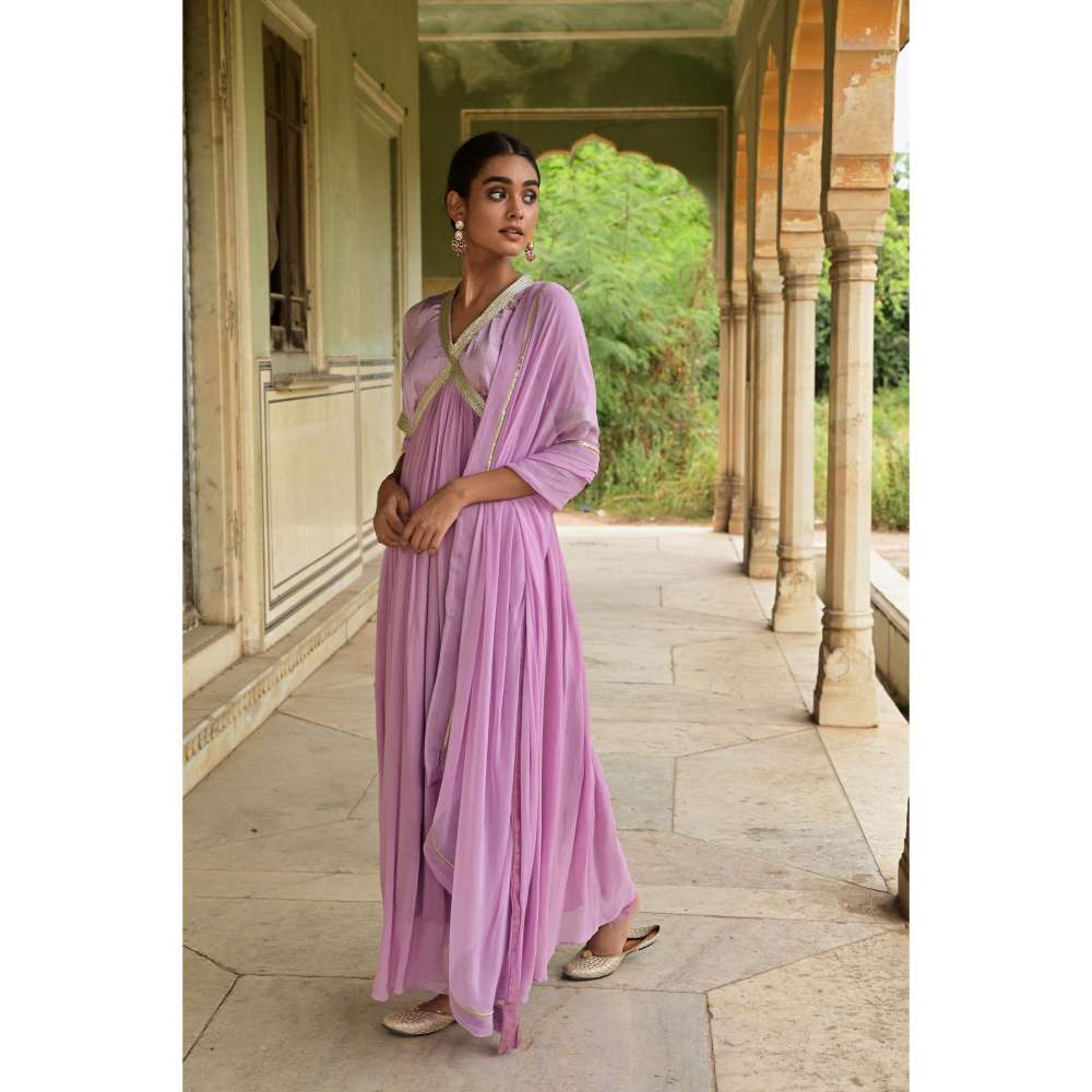 Taro India Kumudni Kurta Lavender (Set of 3)