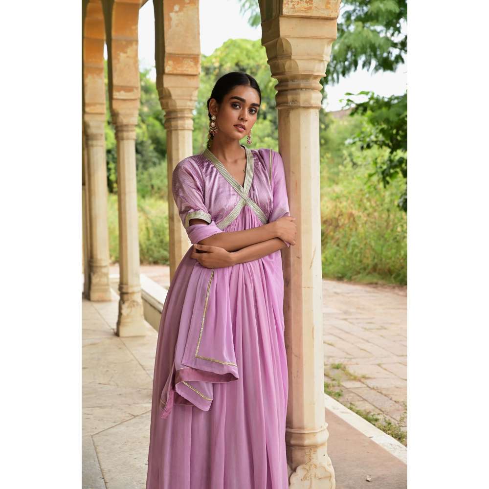 Taro India Kumudni Kurta Lavender (Set of 3)