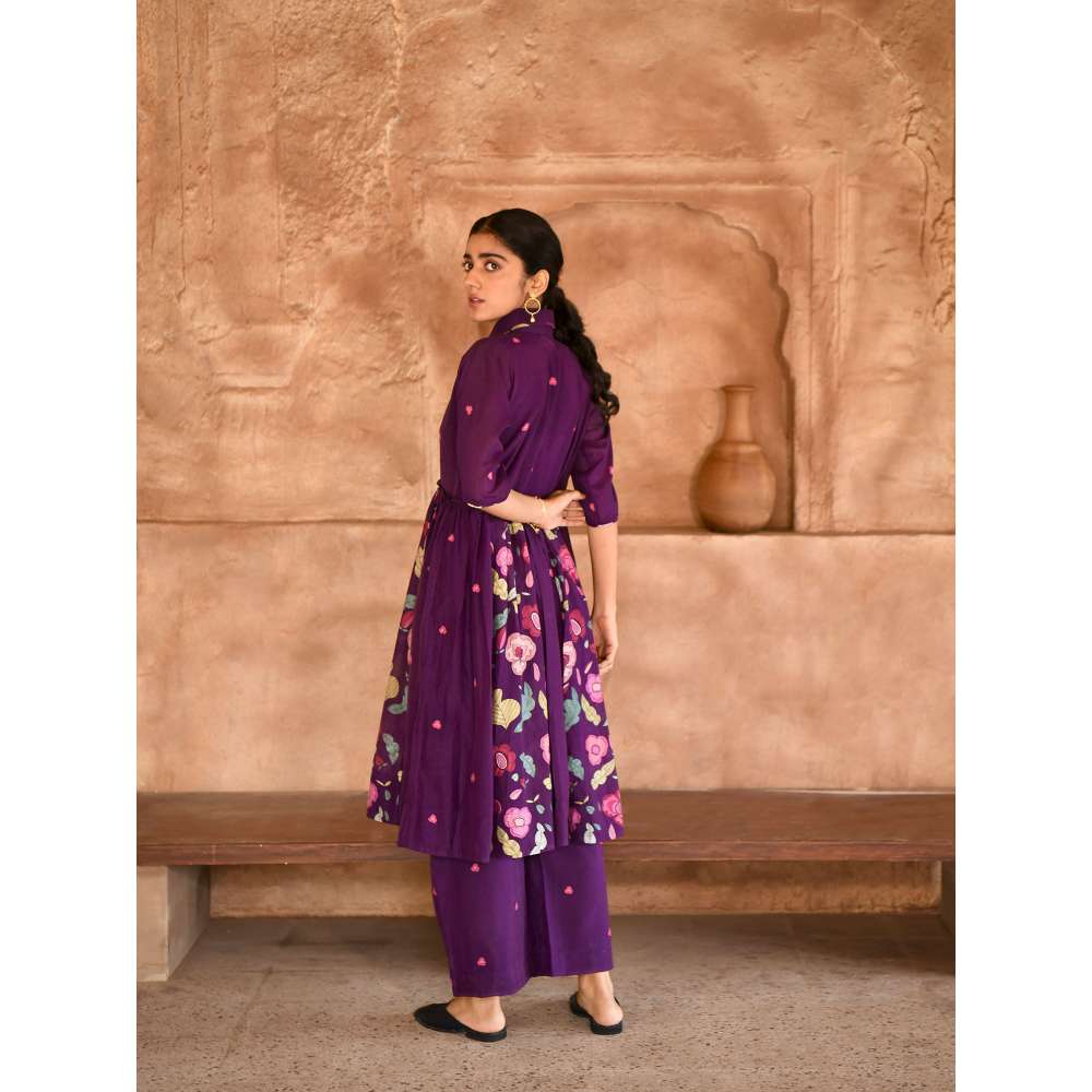 Taro India Mulberry Kurta with Pant and Dupatta (Set of 3)