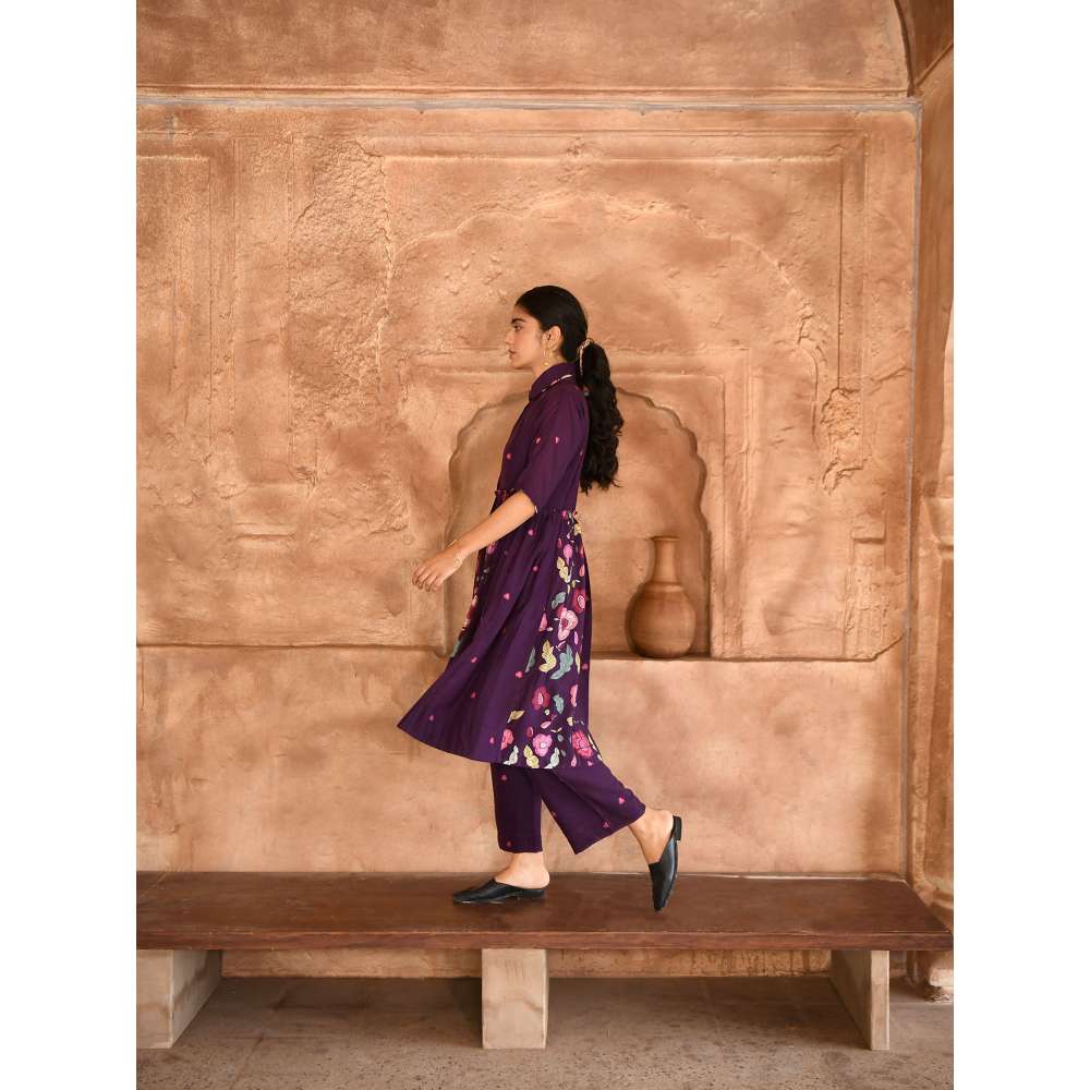 Taro India Mulberry Kurta with Pant and Dupatta (Set of 3)