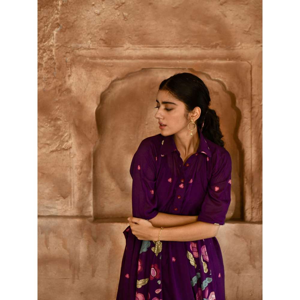 Taro India Mulberry Kurta with Pant and Dupatta (Set of 3)