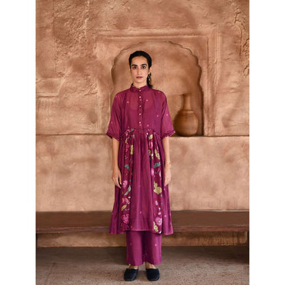 Taro India Mahogany Kurta with Pant and Dupatta (Set of 3)