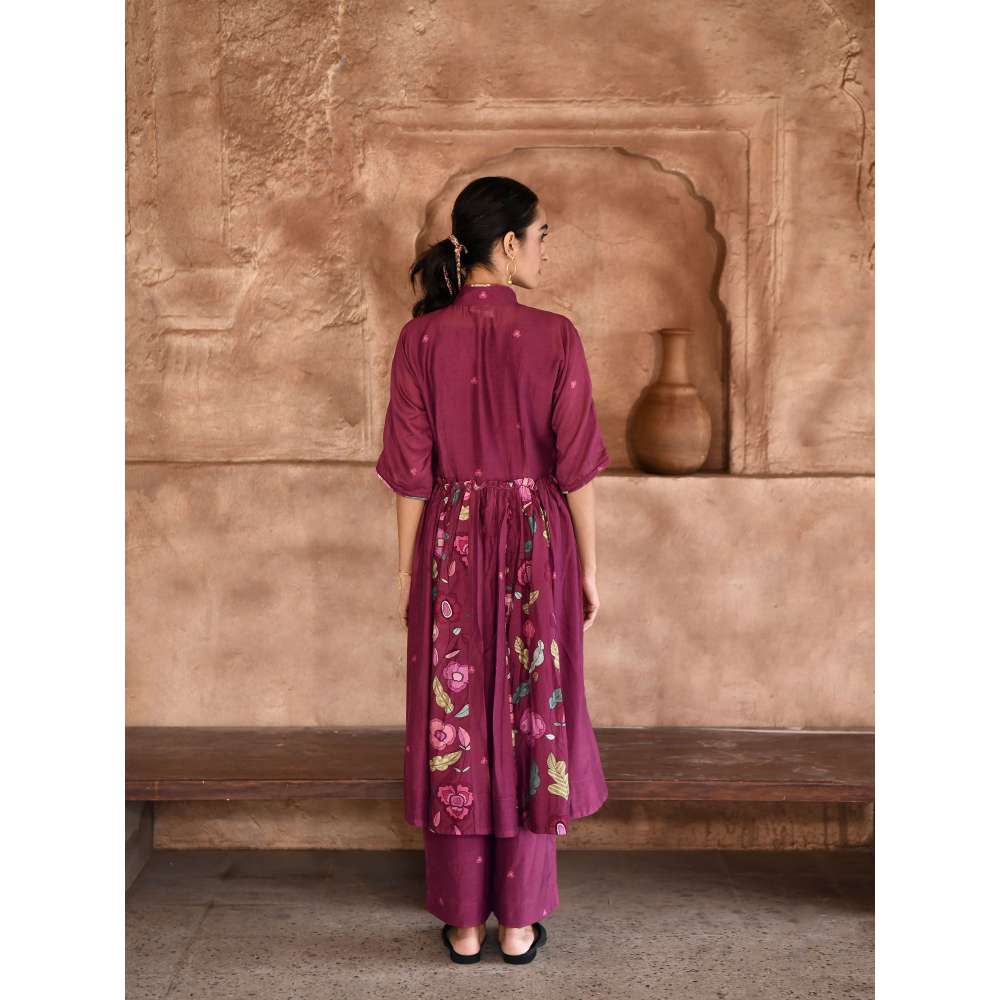 Taro India Mahogany Kurta with Pant and Dupatta (Set of 3)