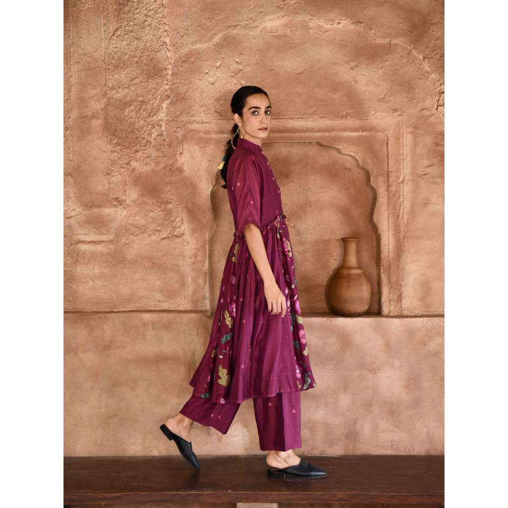 Taro India Mahogany Kurta with Pant and Dupatta (Set of 3)