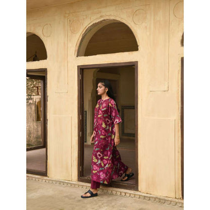 Taro India Auburn Kaftan Kurta with Pant (Set of 2)