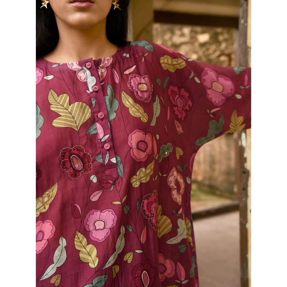 Taro India Auburn Kaftan Kurta with Pant (Set of 2)