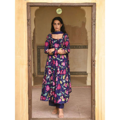 Taro India Oxford Knight Anarkali with Pant and Dupatta (Set of 3)