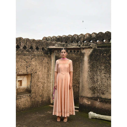 Taro India Sunset Blush Anarkali with Pant and Dupatta (Set of 3)