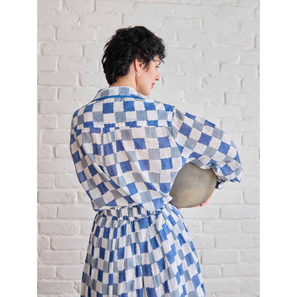 Taro India Blue Pixel Shirt