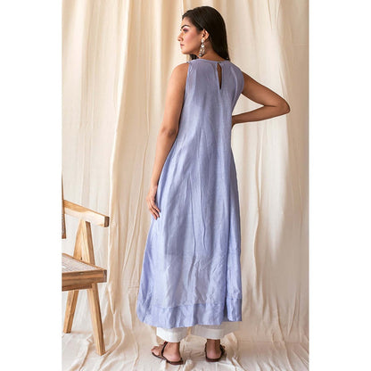 Taro India Cornflower Blue Kurta With Pant And Dupatta