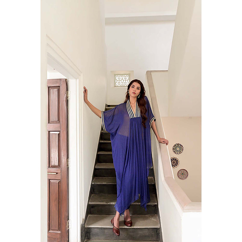 Taro India Zara Kaftan Kurta With Pant And Crop Slip