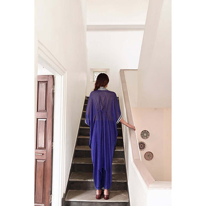 Taro India Zara Kaftan Kurta With Pant And Crop Slip