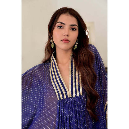 Taro India Zara Kaftan Kurta With Pant And Crop Slip