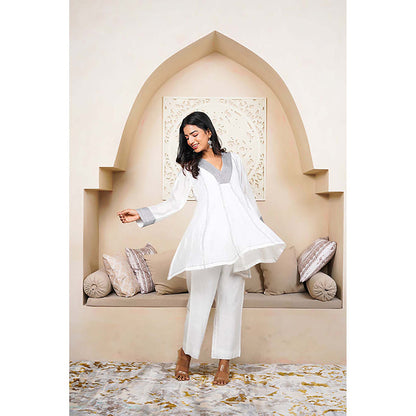 Taro India White Dove Kurta With Pant
