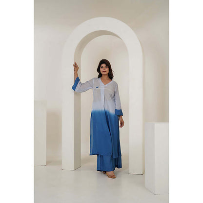 Taro India Sapphire Blue Kurta With Pant