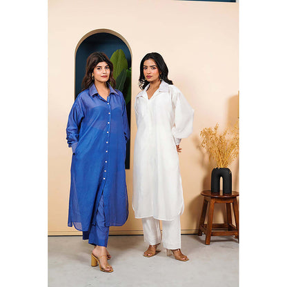 Taro India Blue Notch Collar Co-Ord