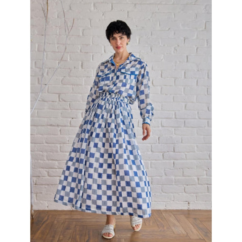 Taro India Blue Pixel Blue Skirt