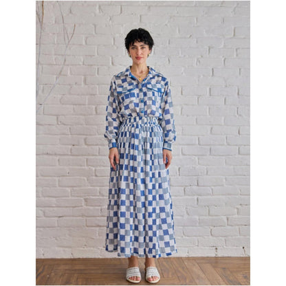 Taro India Blue Pixel Blue Skirt