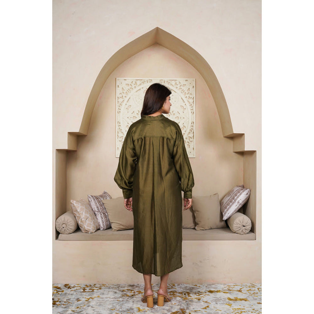 Taro India Olive Midi Shirt Dress