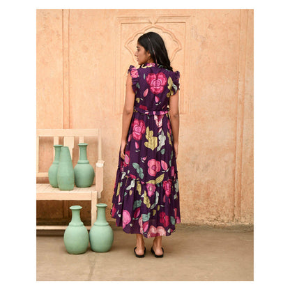 Taro India French Purple Maxi Dress