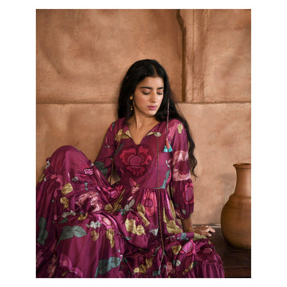Taro India Plum Garden Dress