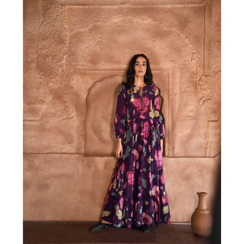 Taro India Floral Purple Dress