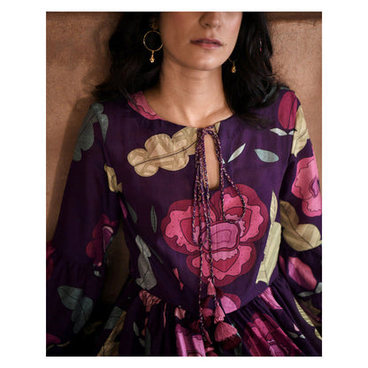 Taro India Floral Purple Dress